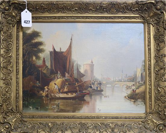 After Clarkson Stanfield (1793-1869) oil on canvas, On the Rhine, 29 x 39cm